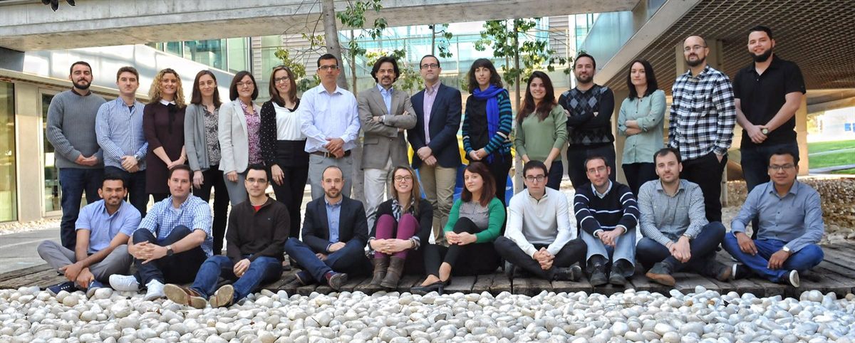 A project team group photo outdoors